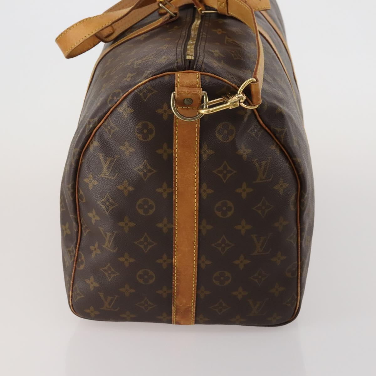 LOUIS VUITTON Monogram Keepall Bandouliere 55 Boston Bag M41414 LV Auth ep15622