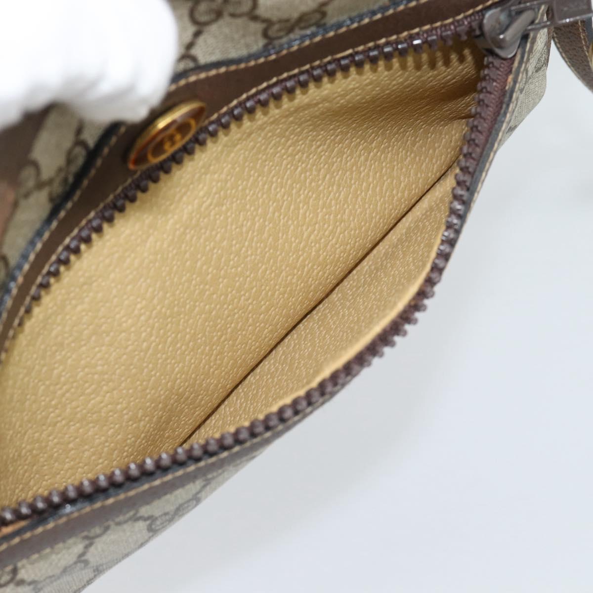 GUCCI GG Supreme Web Sherry Line Shoulder Bag PVC Beige Gold Auth ep15625