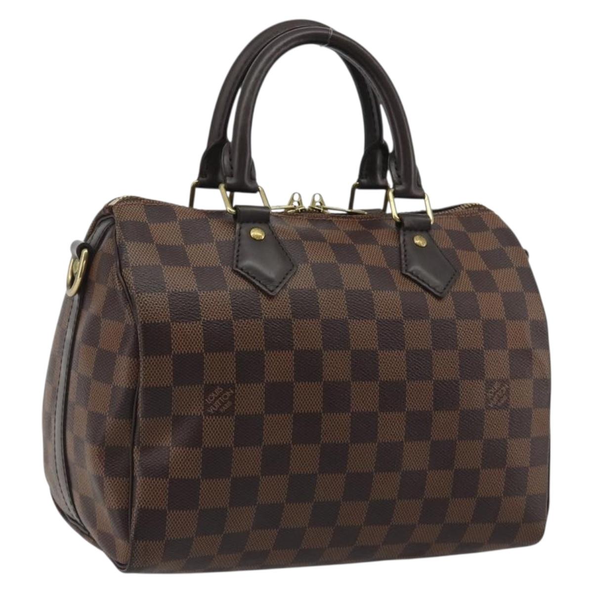 LOUIS VUITTON Damier Ebene Speedy Bandouliere 25 Hand Bag N41368 Auth ep15627V