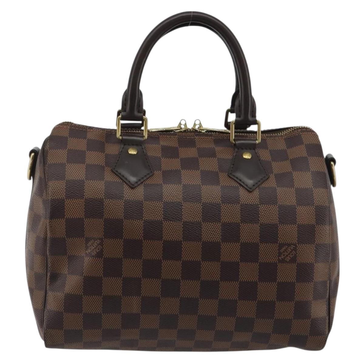 LOUIS VUITTON Damier Ebene Speedy Bandouliere 25 Hand Bag N41368 Auth ep15627V