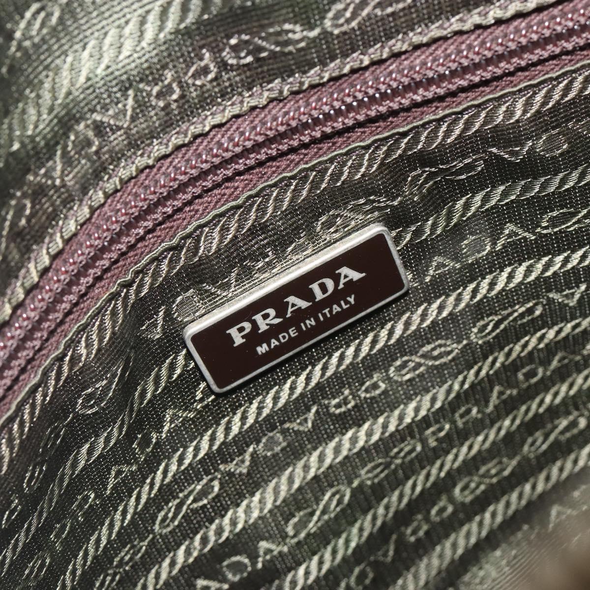 PRADA Hand Bag Leather Yellow Silver Auth ep15629