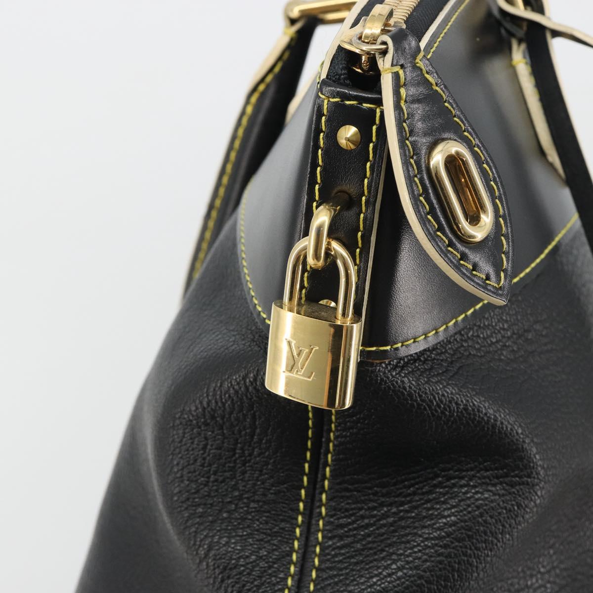LOUIS VUITTON Suhari Lockit PM Hand Bag Leather Black M91888 LV Auth ep15631