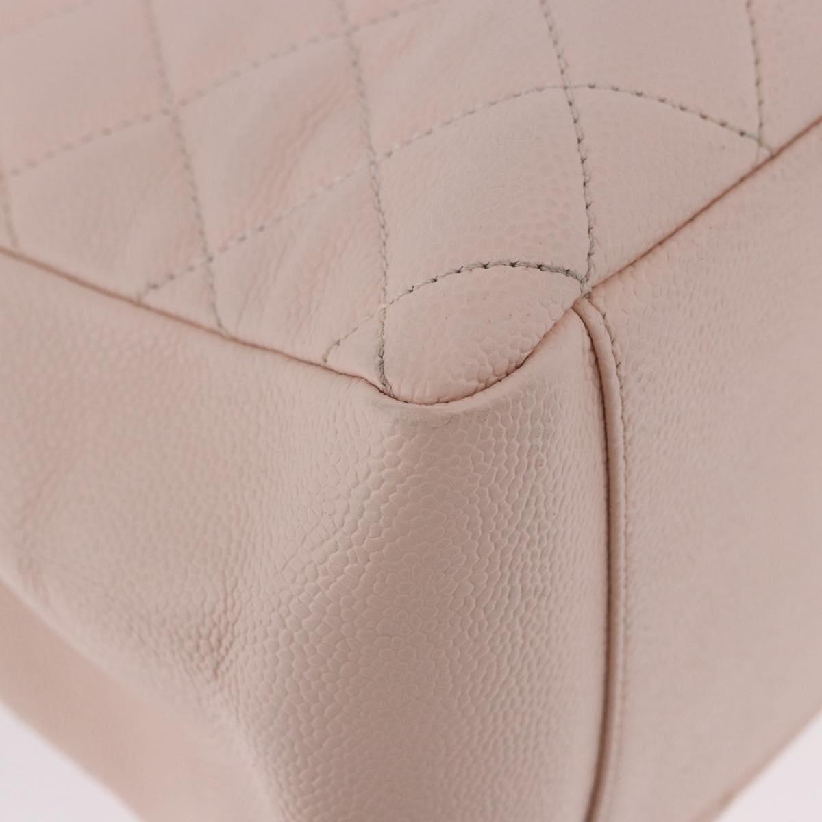 CHANEL Matelasse COCO Mark Chain Tote Bag Caviar Skin Pink CC Auth ep15632V