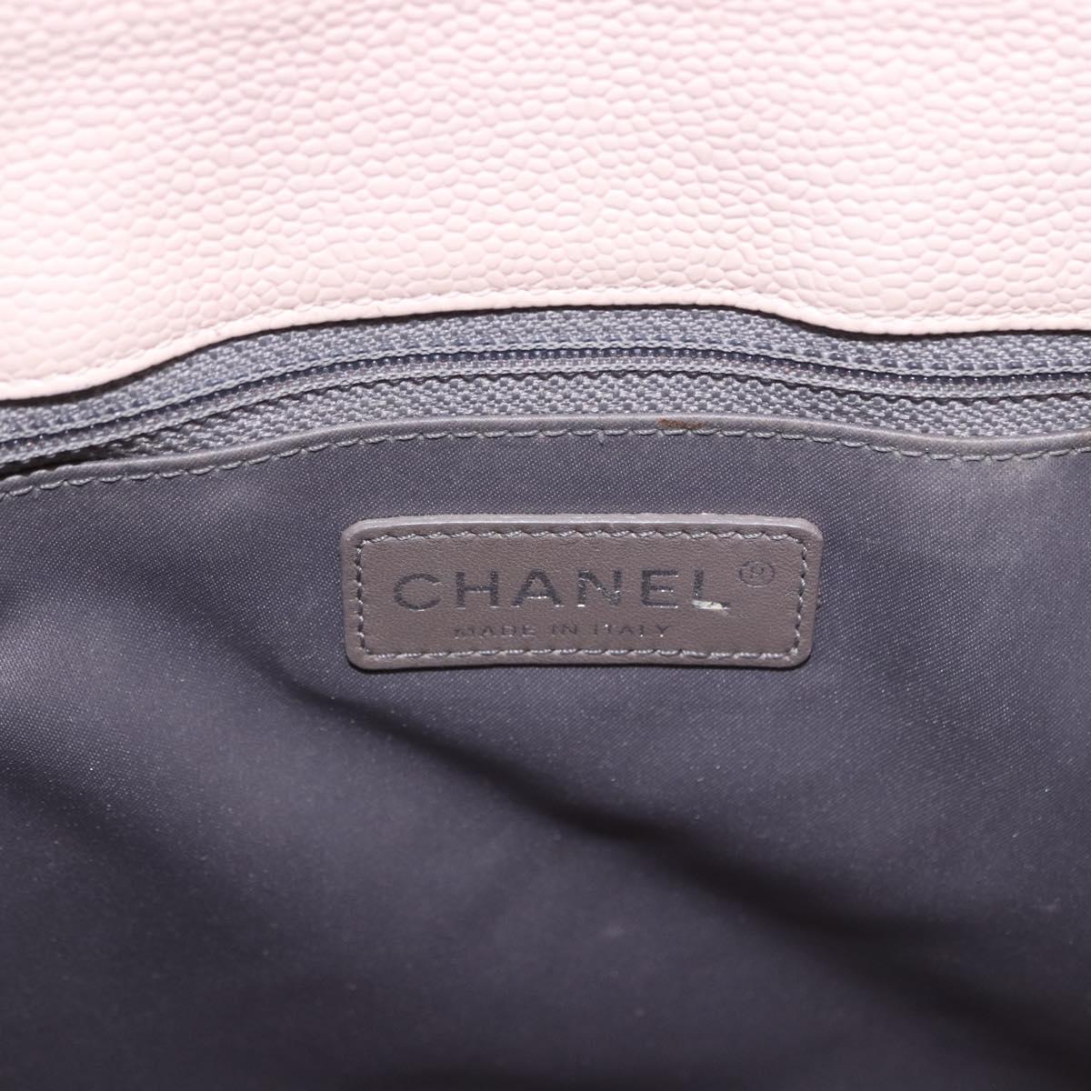 CHANEL Matelasse COCO Mark Chain Tote Bag Caviar Skin Pink CC Auth ep15632V