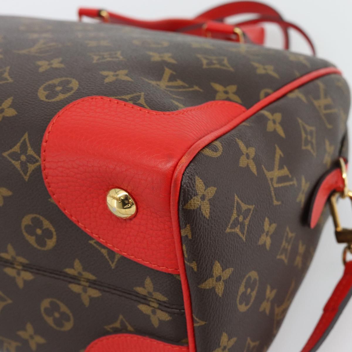 LOUIS VUITTON Monogram Retiro PM Hand Bag 2way Bag Red M50057 LV Auth ep15634A