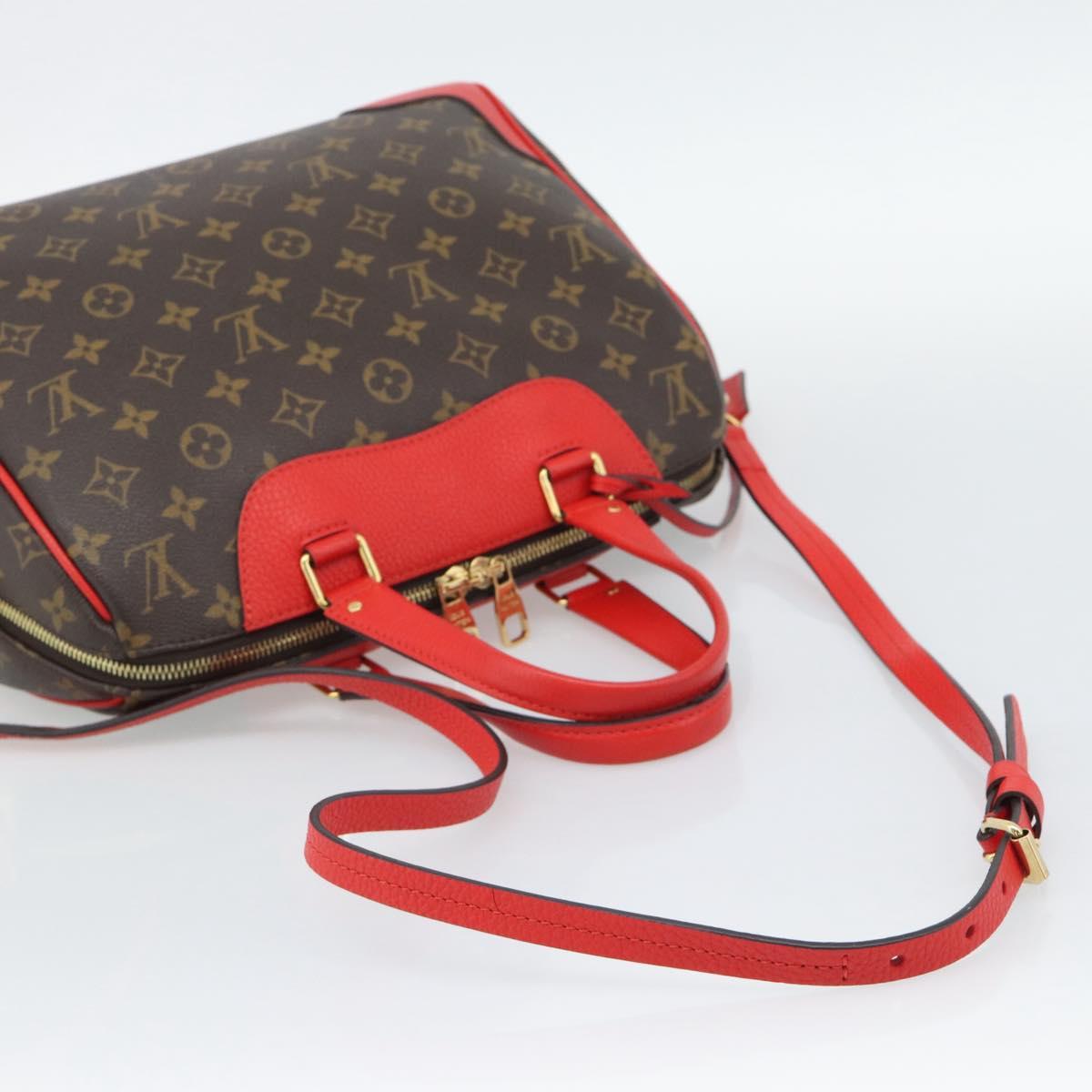 LOUIS VUITTON Monogram Retiro PM Hand Bag 2way Bag Red M50057 LV Auth ep15634A
