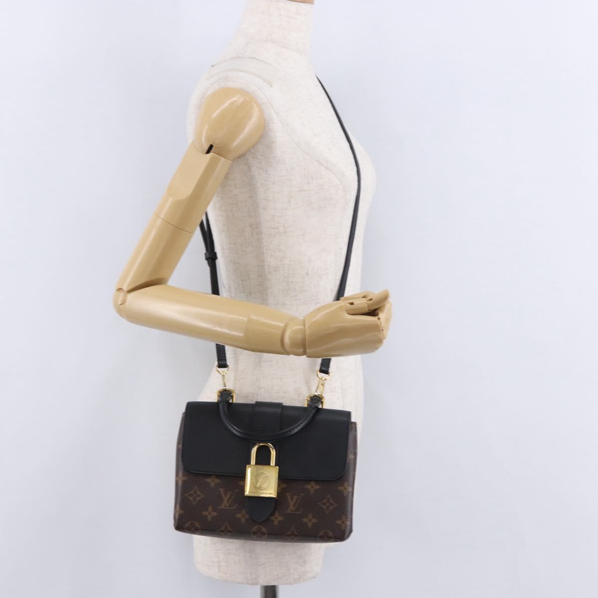 LOUIS VUITTON Monogram Rocky BB Hand Bag 2way Black M44141 LV Auth ep15635V