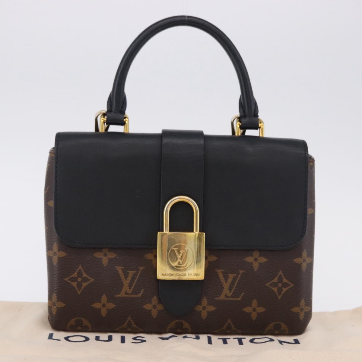 LOUIS VUITTON Monogram Rocky BB Hand Bag 2way Black M44141 LV Auth ep15635V
