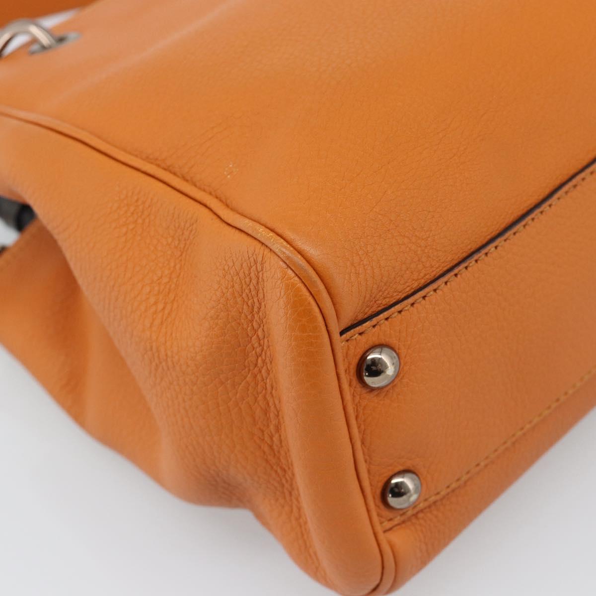 GUCCI Bamboo Hand Bag 2way Orange 336032 Auth ep15637A