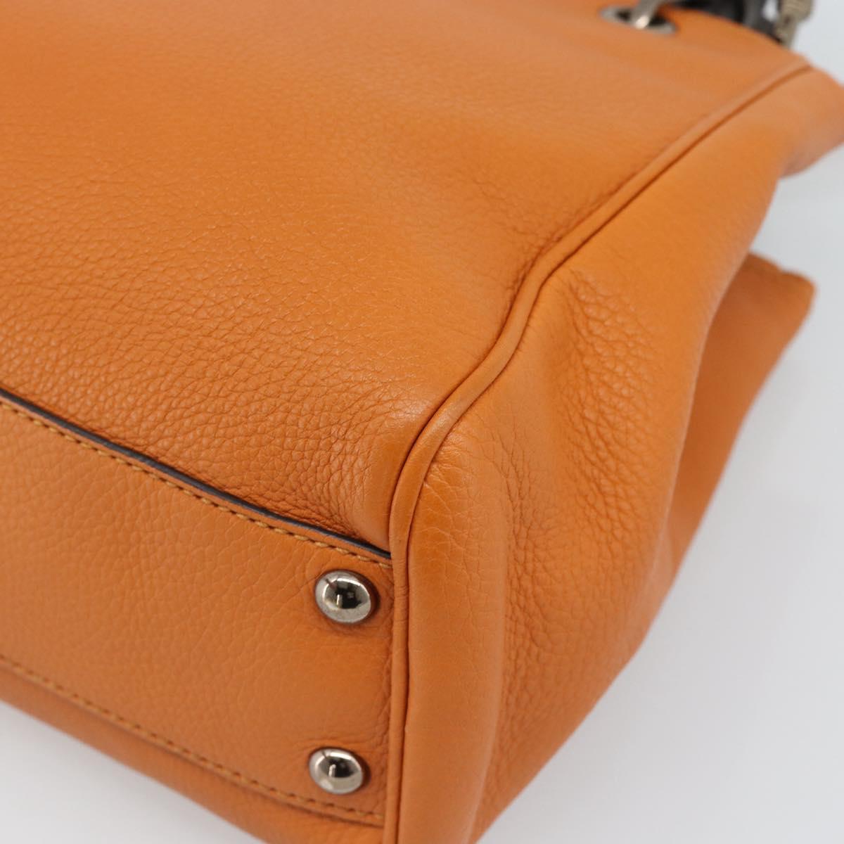 GUCCI Bamboo Hand Bag 2way Orange 336032 Auth ep15637A