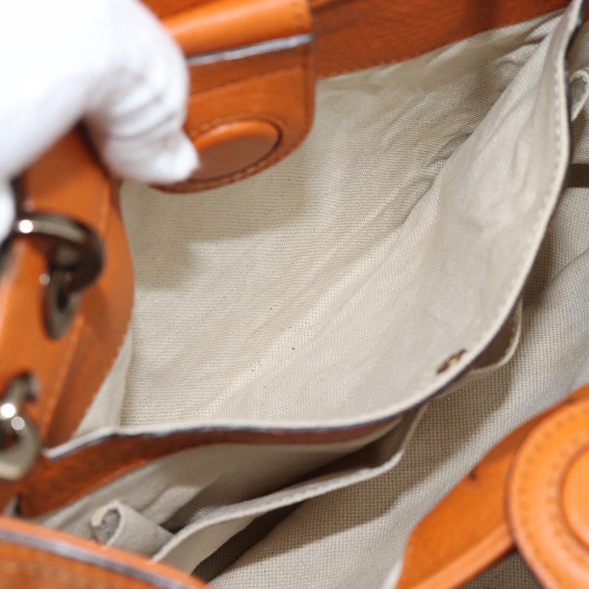 GUCCI Bamboo Hand Bag 2way Orange 336032 Auth ep15637A