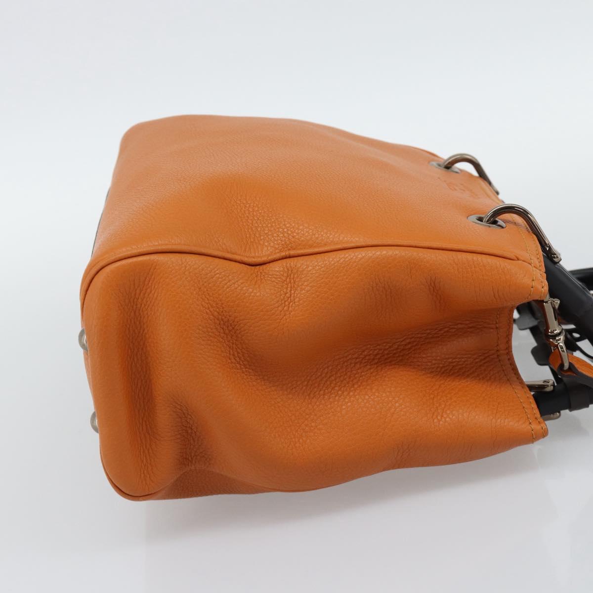 GUCCI Bamboo Hand Bag 2way Orange 336032 Auth ep15637A
