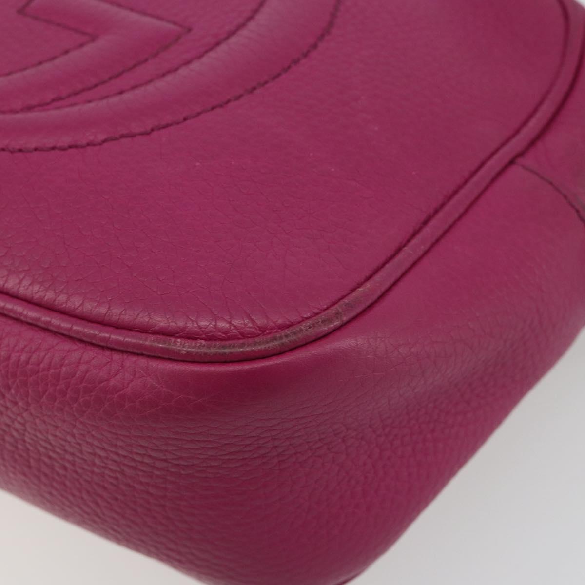 GUCCI Shoulder Bag Leather Purple Gold 308364 Auth ep15638