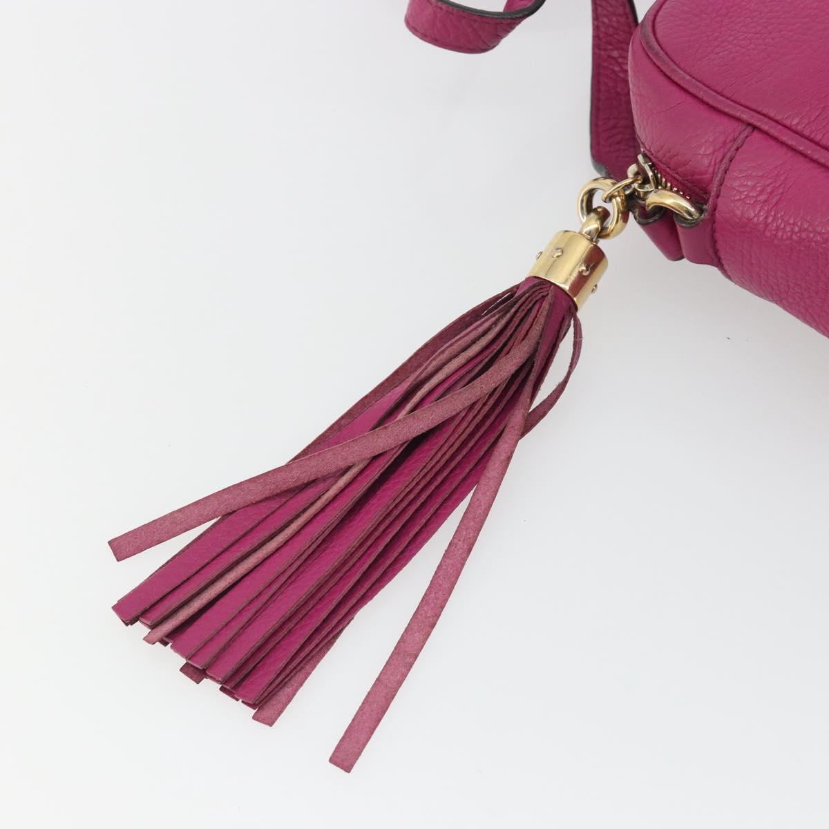 GUCCI Shoulder Bag Leather Purple Gold 308364 Auth ep15638
