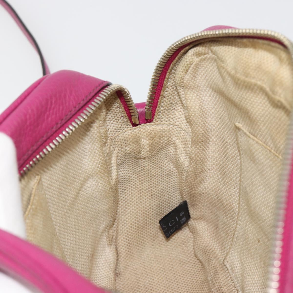 GUCCI Shoulder Bag Leather Purple Gold 308364 Auth ep15638