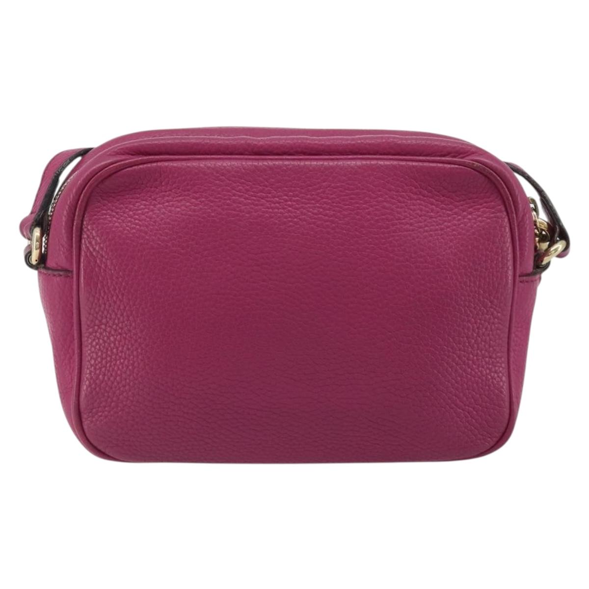 GUCCI Shoulder Bag Leather Purple Gold 308364 Auth ep15638