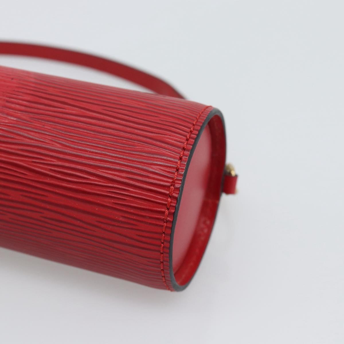 LOUIS VUITTON Epi Soufflot Pouch Accessory Pouch Red LV Auth ep15641
