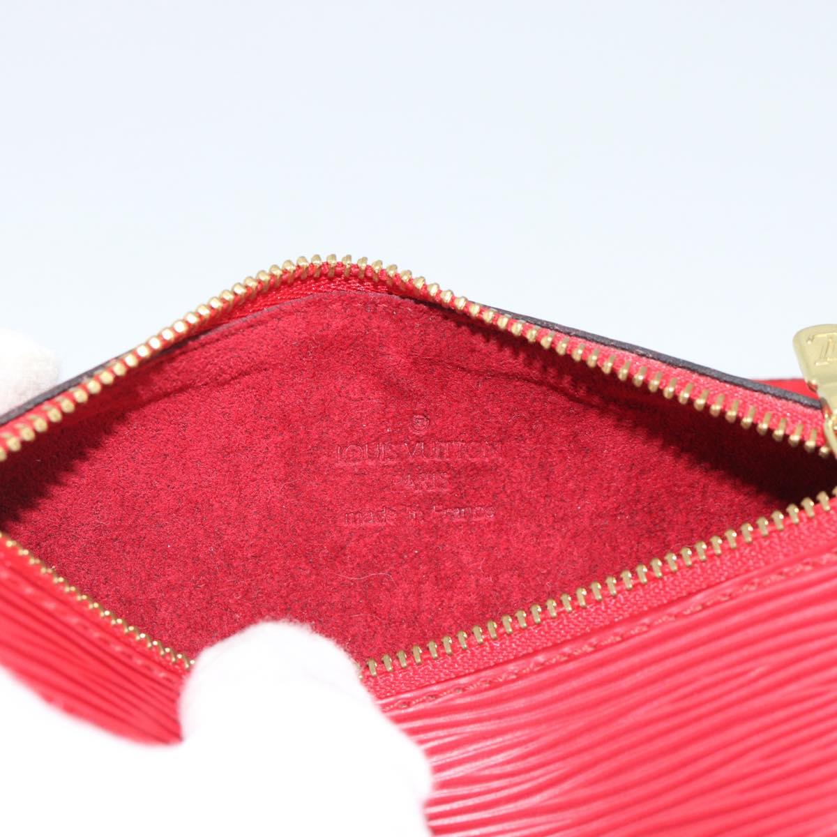 LOUIS VUITTON Epi Soufflot Pouch Accessory Pouch Red LV Auth ep15641