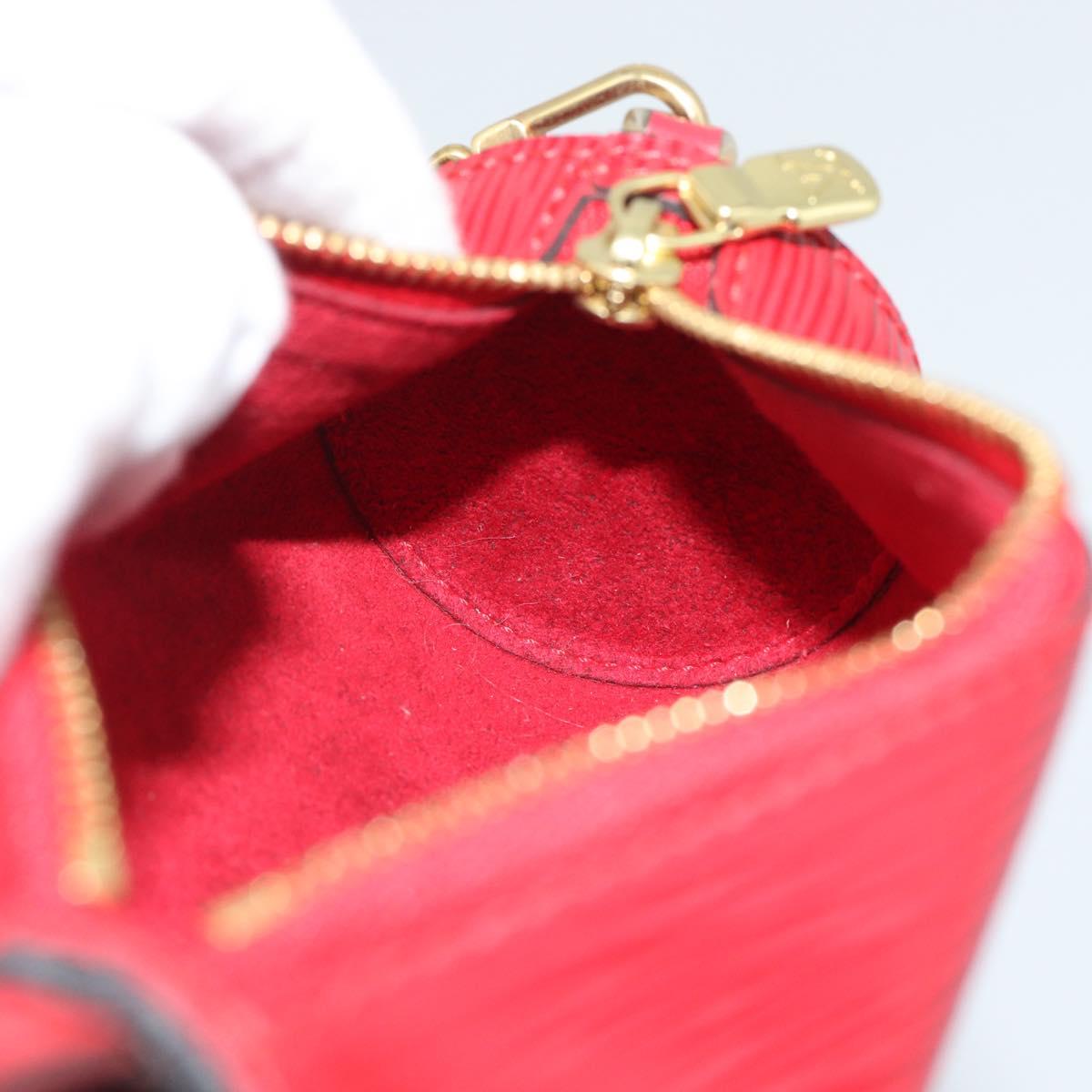 LOUIS VUITTON Epi Soufflot Pouch Accessory Pouch Red LV Auth ep15641