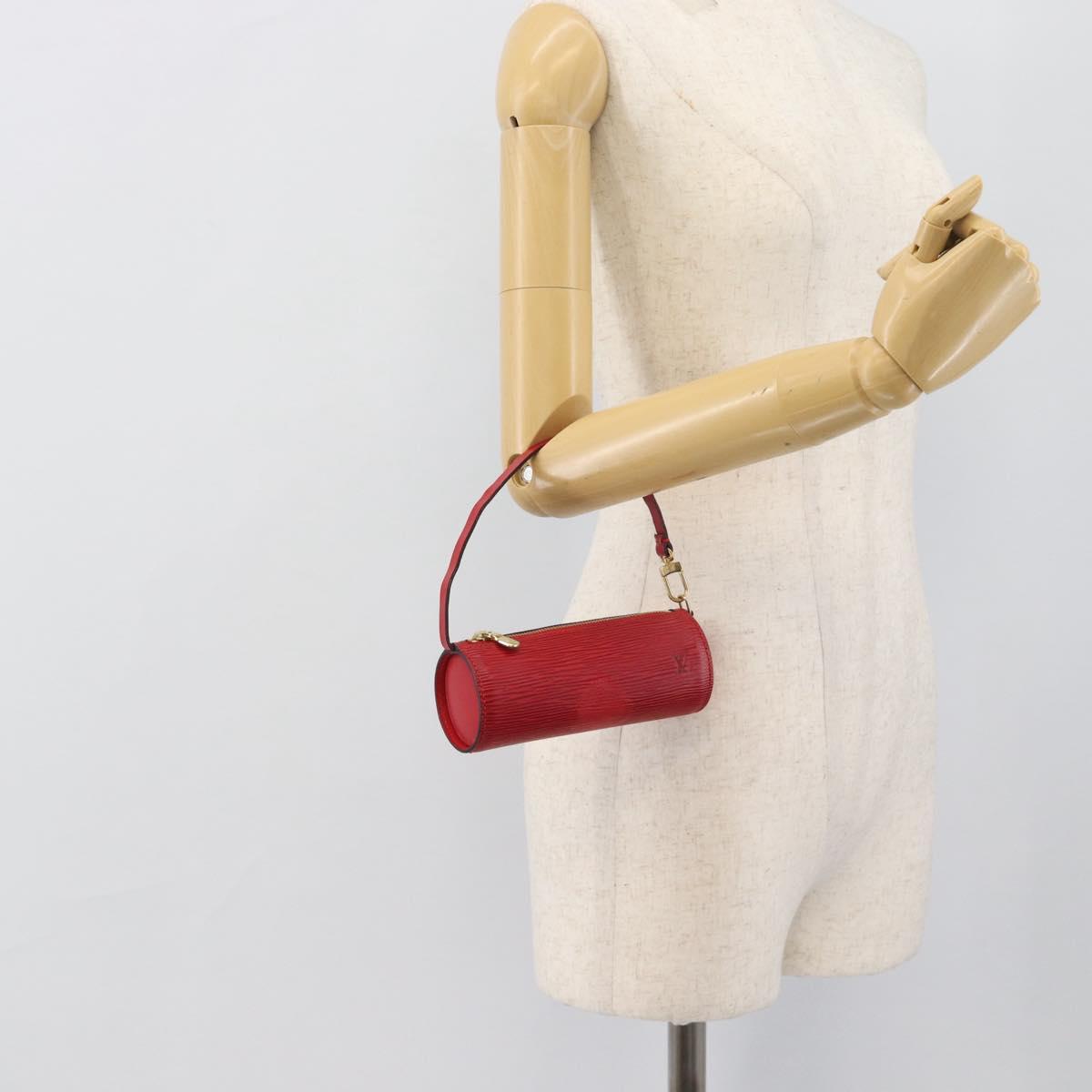 LOUIS VUITTON Epi Soufflot Pouch Accessory Pouch Red LV Auth ep15641