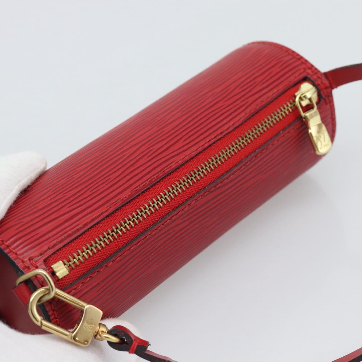 LOUIS VUITTON Epi Soufflot Pouch Accessory Pouch Red LV Auth ep15641