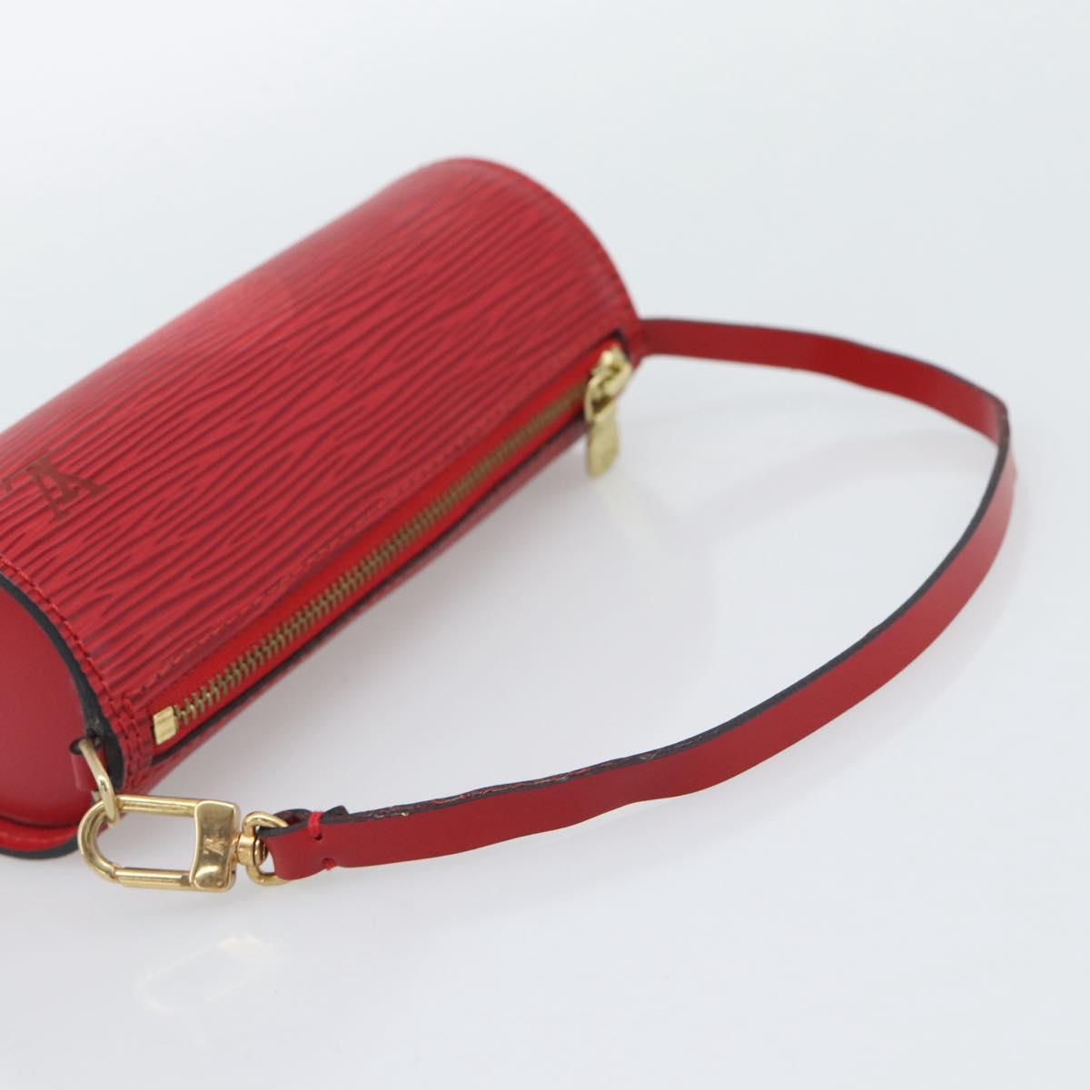 LOUIS VUITTON Epi Soufflot Pouch Accessory Pouch Red LV Auth ep15641