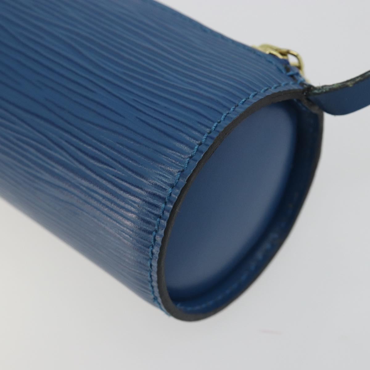 LOUIS VUITTON Epi Soufflot Pouch Blue LV Auth ep15642