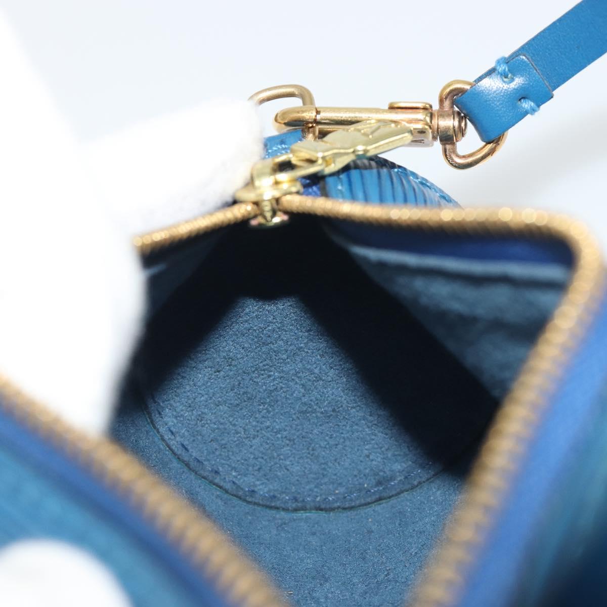 LOUIS VUITTON Epi Soufflot Pouch Blue LV Auth ep15642