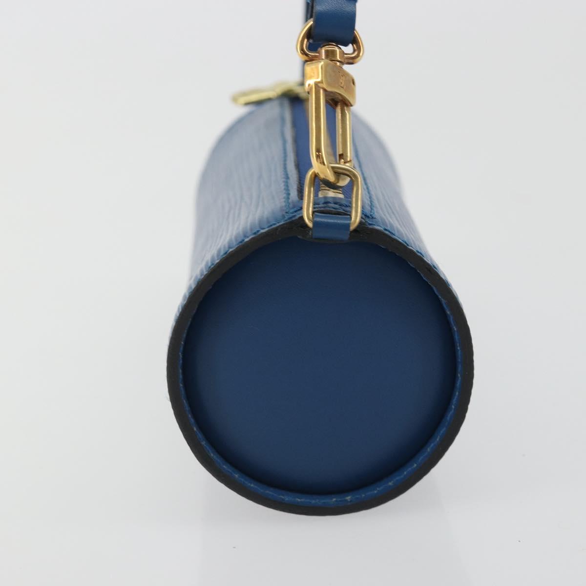 LOUIS VUITTON Epi Soufflot Pouch Blue LV Auth ep15642