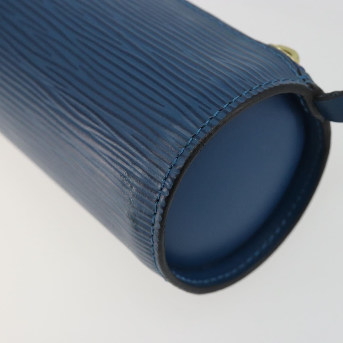 LOUIS VUITTON Epi Soufflot Pouch Blue LV Auth ep15643