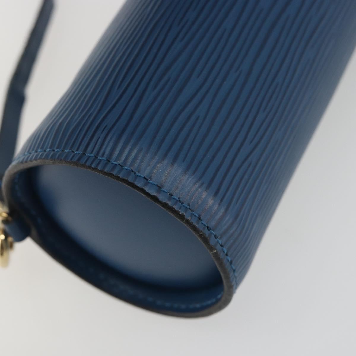 LOUIS VUITTON Epi Soufflot Pouch Blue LV Auth ep15643