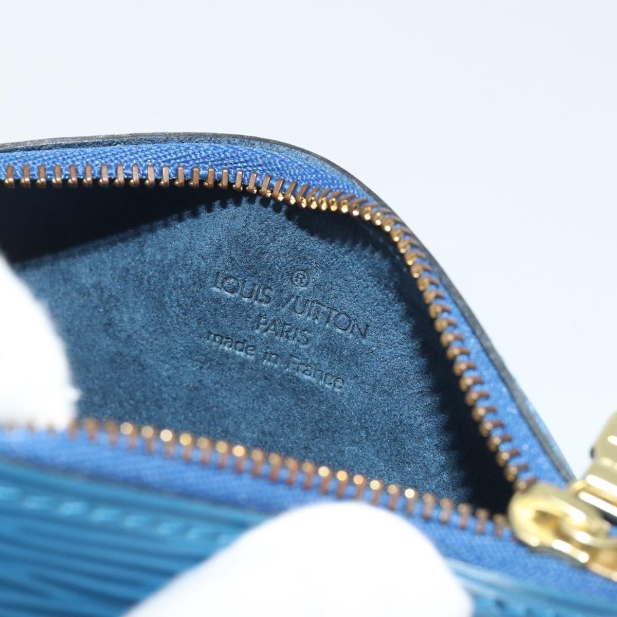 LOUIS VUITTON Epi Soufflot Pouch Blue LV Auth ep15643