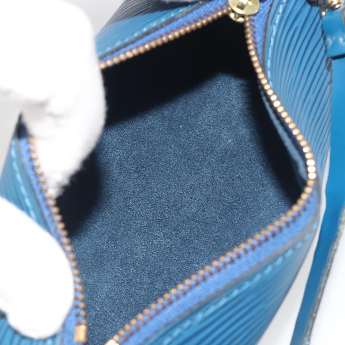 LOUIS VUITTON Epi Soufflot Pouch Blue LV Auth ep15643