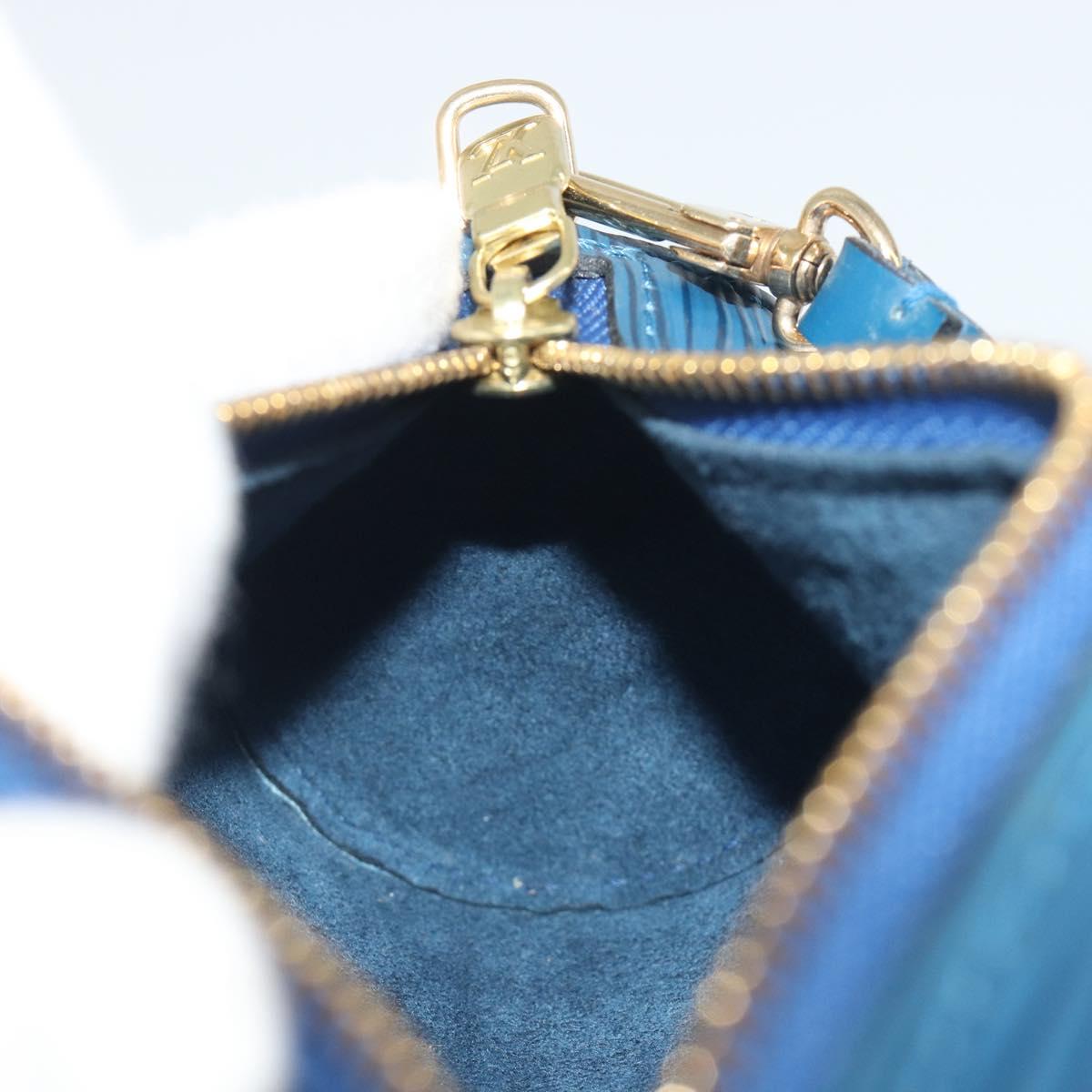LOUIS VUITTON Epi Soufflot Pouch Blue LV Auth ep15643