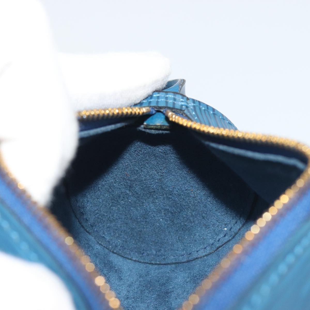 LOUIS VUITTON Epi Soufflot Pouch Blue LV Auth ep15643