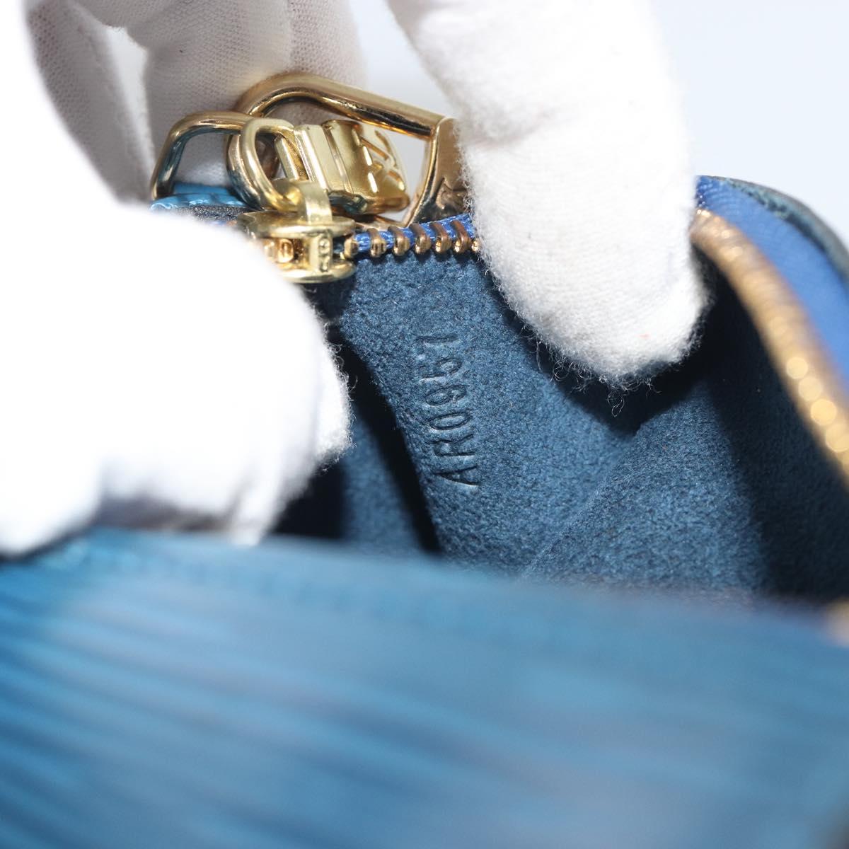 LOUIS VUITTON Epi Soufflot Pouch Blue LV Auth ep15643