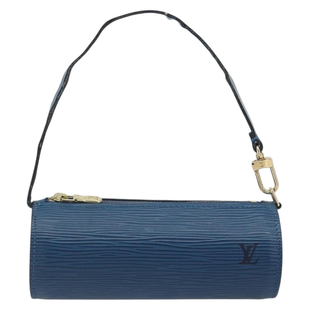 LOUIS VUITTON Epi Soufflot Pouch Blue LV Auth ep15643