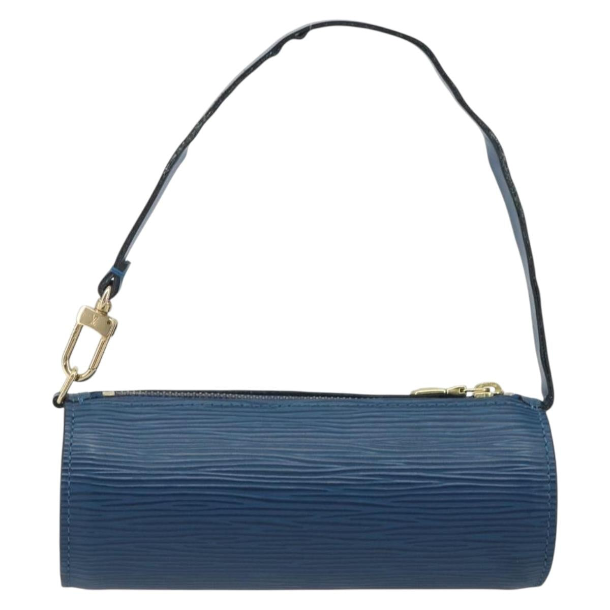 LOUIS VUITTON Epi Soufflot Pouch Blue LV Auth ep15643