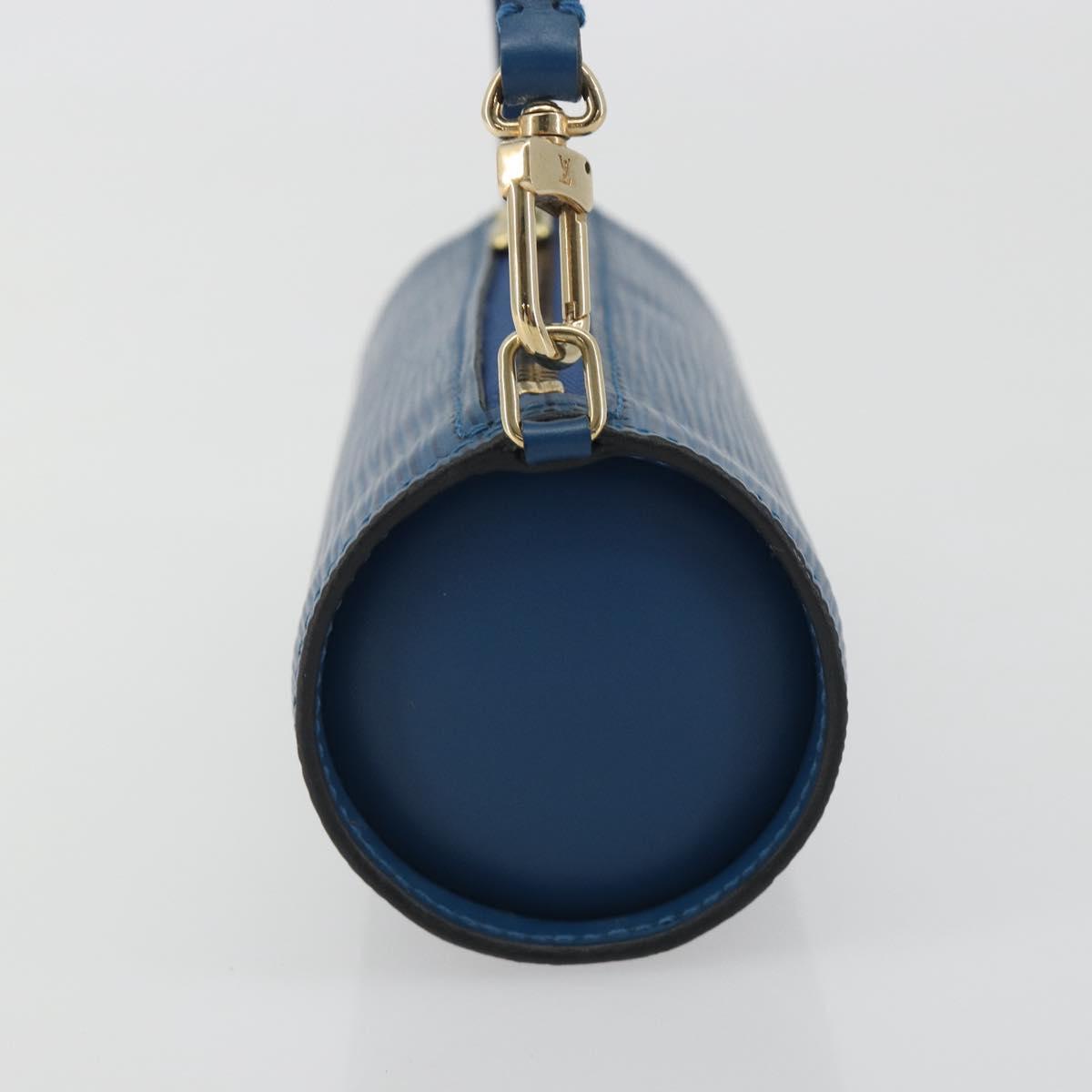 LOUIS VUITTON Epi Soufflot Pouch Blue LV Auth ep15643