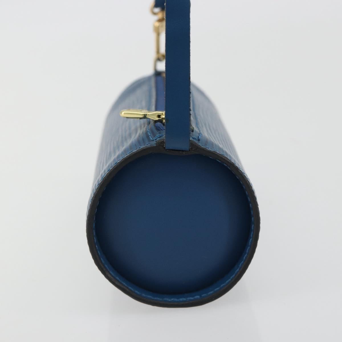 LOUIS VUITTON Epi Soufflot Pouch Blue LV Auth ep15643