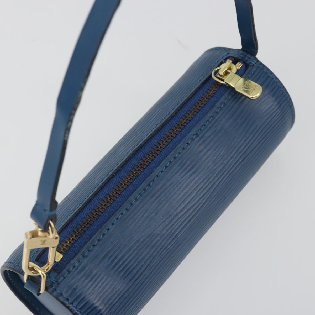 LOUIS VUITTON Epi Soufflot Pouch Blue LV Auth ep15643