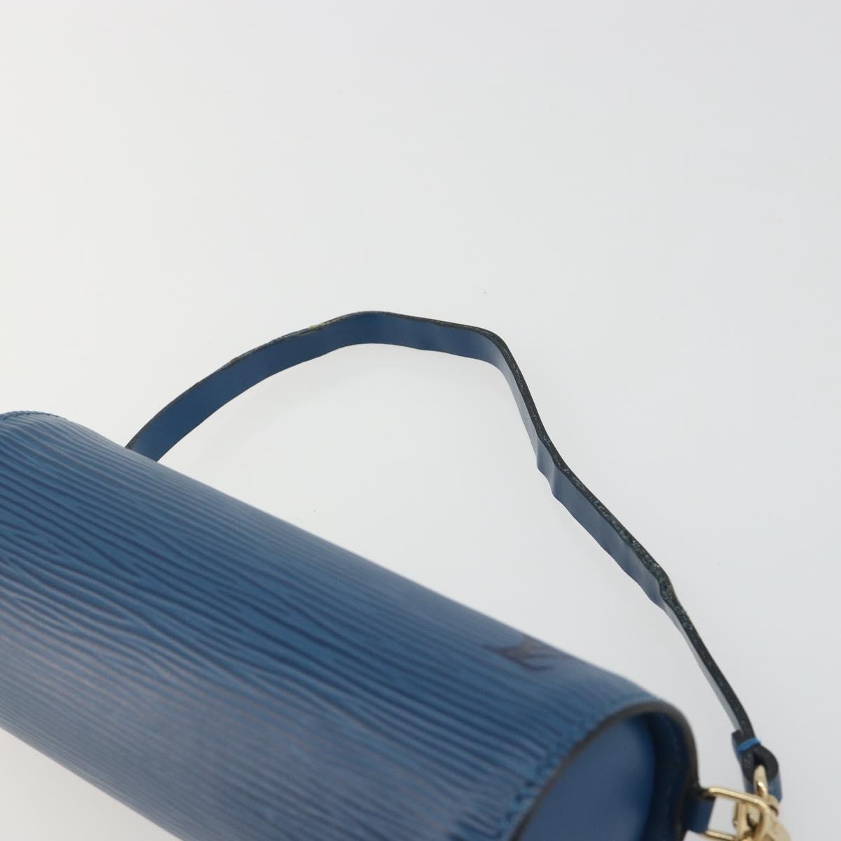 LOUIS VUITTON Epi Soufflot Pouch Blue LV Auth ep15643