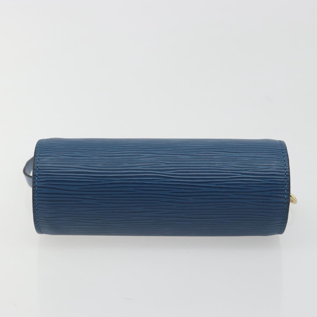 LOUIS VUITTON Epi Soufflot Pouch Blue LV Auth ep15643
