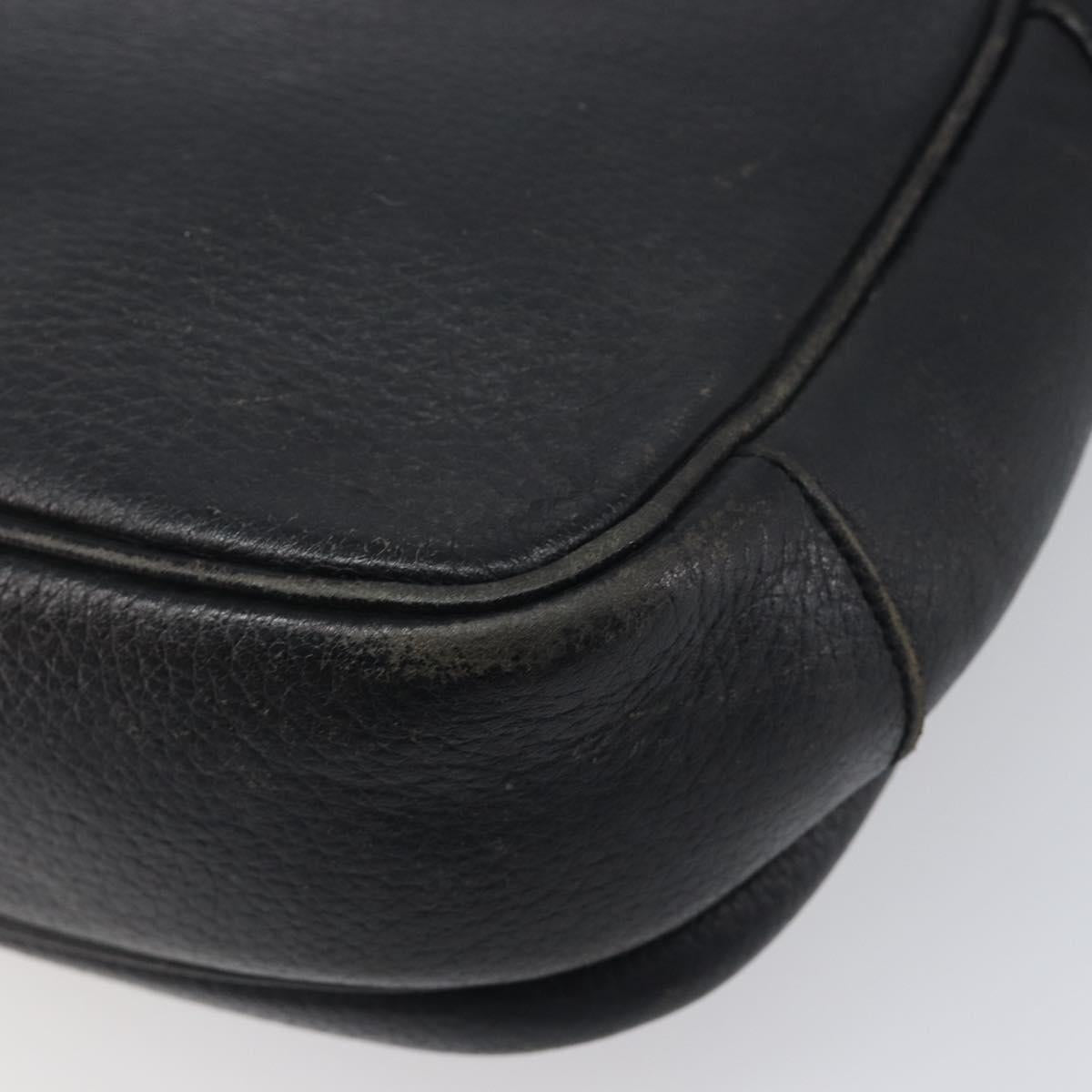Burberrys Shoulder Bag Leather Black Gold Tone Auth ep15651