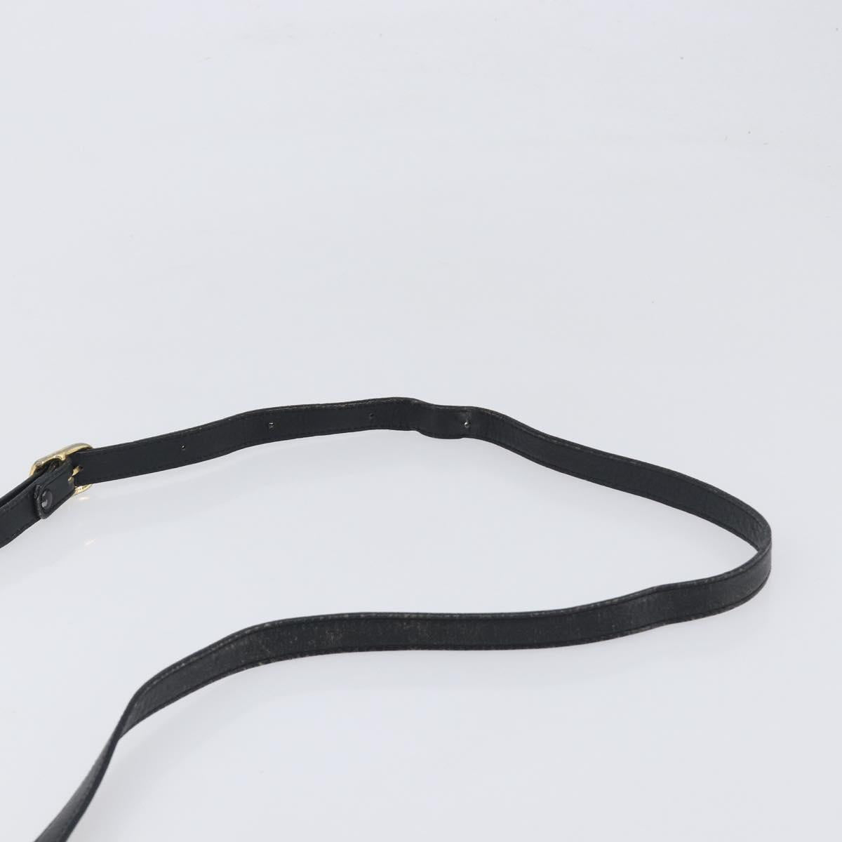 Burberrys Shoulder Bag Leather Black Gold Tone Auth ep15651