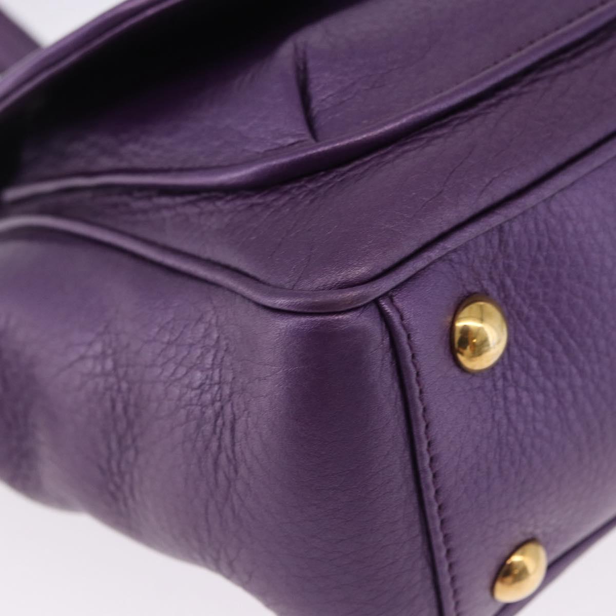 GUCCI Hand Bag Leather Purple Gold Tone 282481 Auth ep15662V