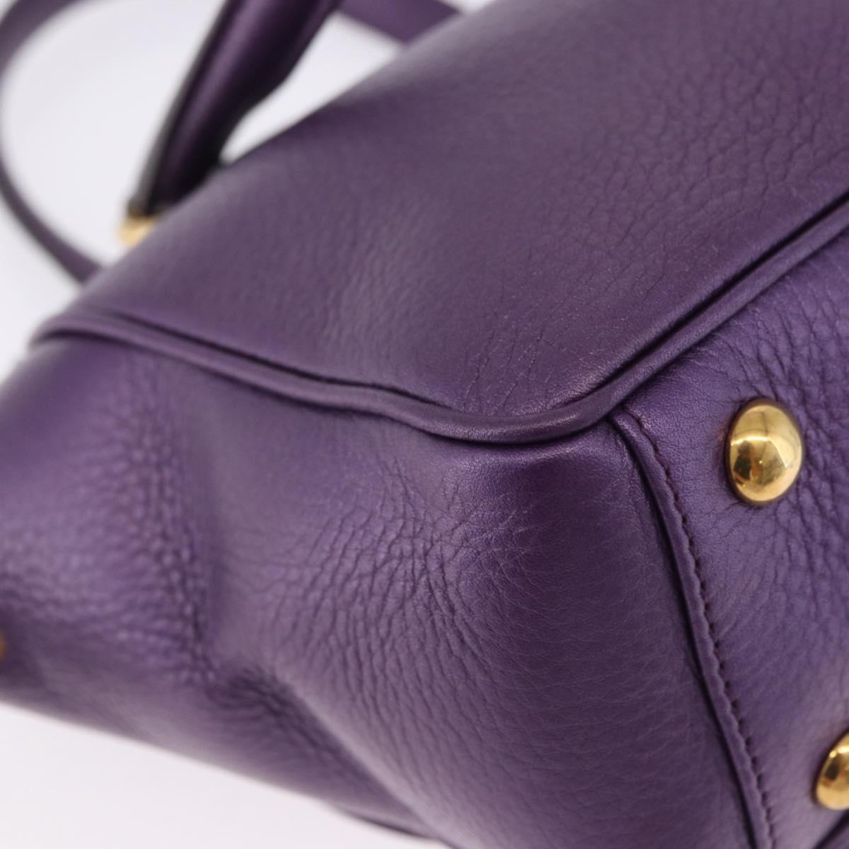 GUCCI Hand Bag Leather Purple Gold Tone 282481 Auth ep15662V