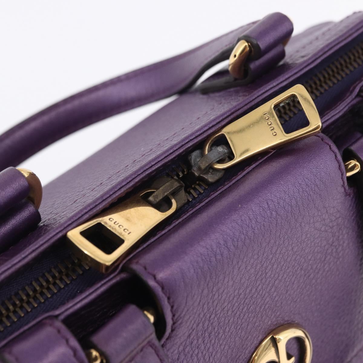 GUCCI Hand Bag Leather Purple Gold Tone 282481 Auth ep15662V