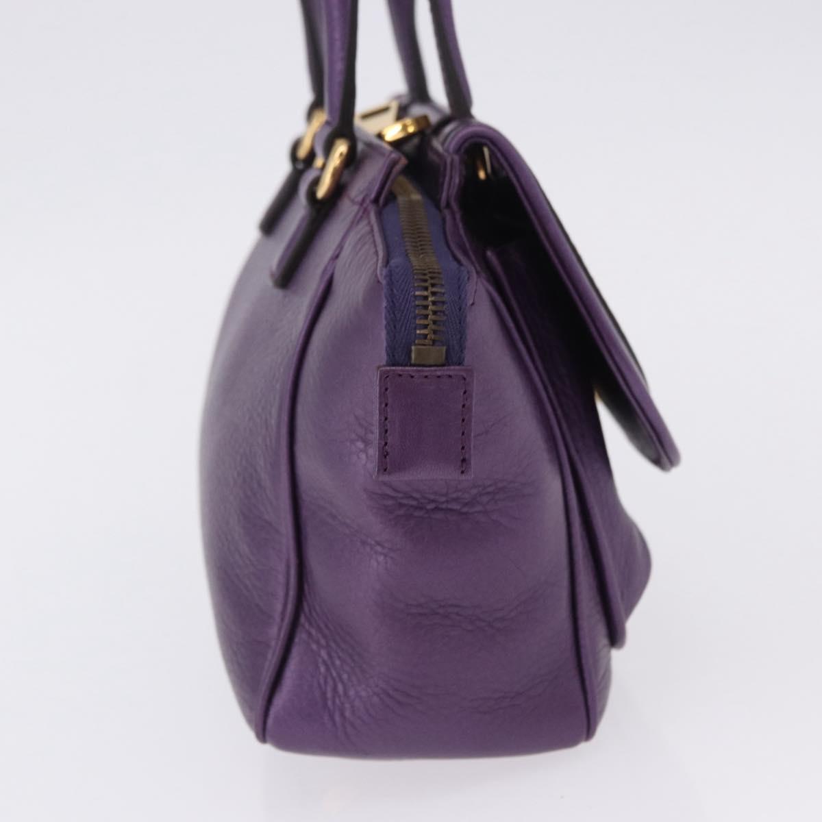 GUCCI Hand Bag Leather Purple Gold Tone 282481 Auth ep15662V