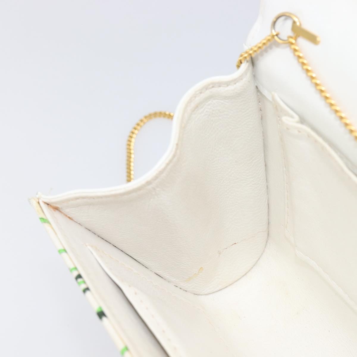 GUCCI Flower Chain Shoulder Bag Canvas Multicolor Auth ep15665A
